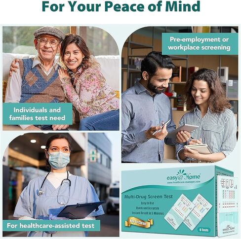 10 Pack Easy@Home 6 Panel Instant Urine Drug Test with Most Sensitive and Comprehensive OPI Test, Testing MOP (OPI 300), BUP,BZO,COC,MTD,OXY #EDOAP-865 in Kuwait