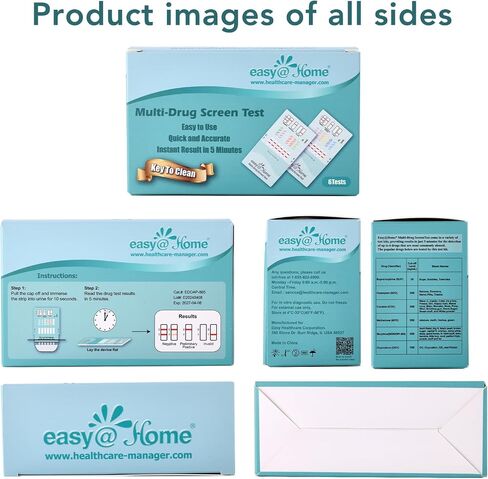 10 Pack Easy@Home 6 Panel Instant Urine Drug Test with Most Sensitive and Comprehensive OPI Test, Testing MOP (OPI 300), BUP,BZO,COC,MTD,OXY #EDOAP-865 in Kuwait