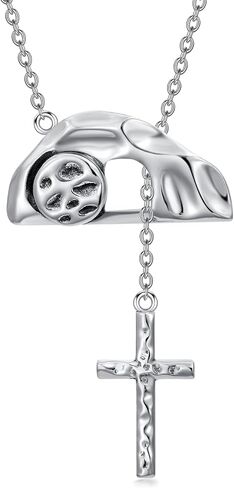 PELOVNY Saint Christopher Necklace for Men Sterling Silver Oxidation St Christopher Amulet Faith Oval Pendant Jewelry Birthday Fathers Day Christmas Halloween Gifts for Women Men in Saudi Arabia