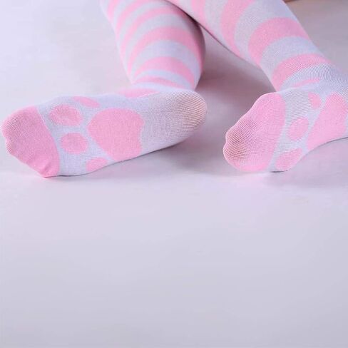 Women Anime Over Knee Long Socks Kawaii Cat Paw Striped Thigh High Stockings in Saudi Arabia