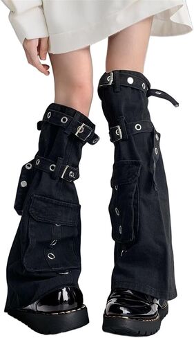 Sup-Coente Goth Hippie Leg Warmers for Women Alt Y2k Cyber Punk Scenecore Gothic in Kuwait