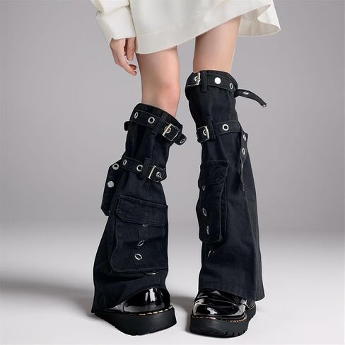 Sup-Coente Goth Hippie Leg Warmers for Women Alt Y2k Cyber Punk Scenecore Gothic in Kuwait