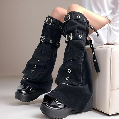 Sup-Coente Goth Hippie Leg Warmers for Women Alt Y2k Cyber Punk Scenecore Gothic in Kuwait