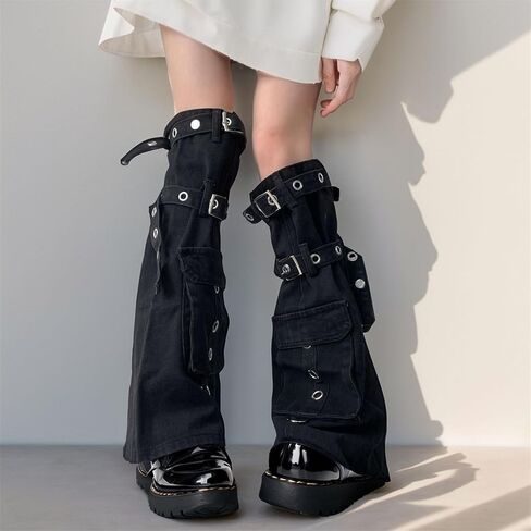 Sup-Coente Goth Hippie Leg Warmers for Women Alt Y2k Cyber Punk Scenecore Gothic in Kuwait
