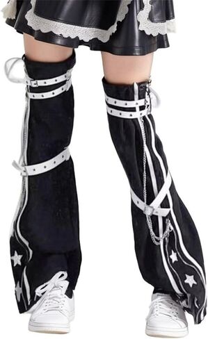 Sup-Coente Goth Hippie Leg Warmers for Women Alt Y2k Cyber Punk Scenecore Gothic in Kuwait