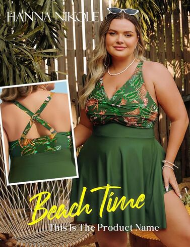 Hanna Nikole Plus Size Swimdress 2PCS Twist Front Swimsuit Tummy Control Skirtini with Shorts in Saudi Arabia