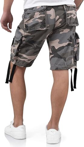 Surplus Men's Airborne Vintage Shorts Washed Black Camo in Kuwait