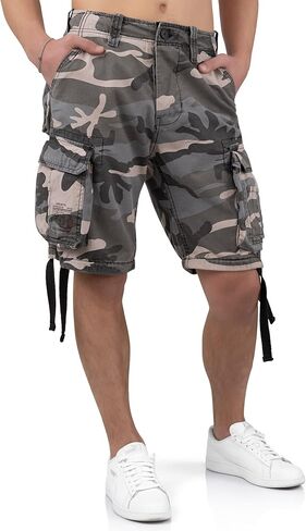 Surplus Men's Airborne Vintage Shorts Washed Black Camo in Kuwait