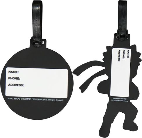 Naruto 2-Piece Suitcase ID Tag Set with Adjustable Straps, Uzumaki and Hidden Leaf Cloud, Multi, One Size in Kuwait