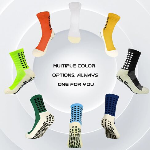 Yufree 4 Pairs Mens Grip Soccer Socks Non Slip Grippy Women Socks for Football Basketball Sports in Saudi Arabia