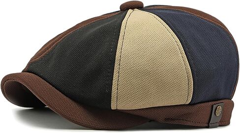 رجال 8 لوحة Newsboy Cap Vintage Peaked Cap قابلة للتعديل قبعة مسطحة الأيرلندية Cabbie Ivy Driving Hat in Kuwait