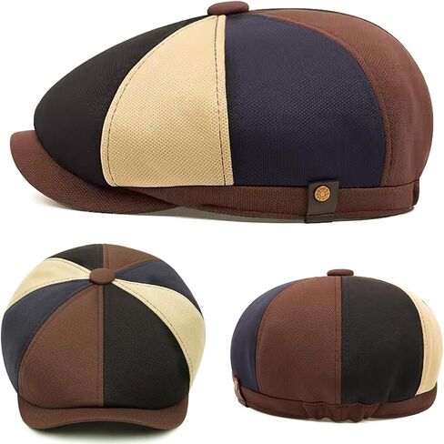 رجال 8 لوحة Newsboy Cap Vintage Peaked Cap قابلة للتعديل قبعة مسطحة الأيرلندية Cabbie Ivy Driving Hat in Kuwait