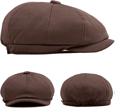 رجال 8 لوحة Newsboy Cap Vintage Peaked Cap قابلة للتعديل قبعة مسطحة الأيرلندية Cabbie Ivy Driving Hat in Kuwait