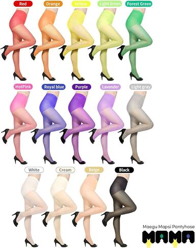 Women's Sheer Tights - 20D Control Top High Elastic Soft Footed Colors Fashion Pantyhose with Reinforced Toes. in Saudi Arabia