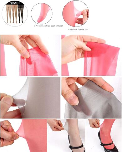 Women's Sheer Tights - 20D Control Top High Elastic Soft Footed Colors Fashion Pantyhose with Reinforced Toes. in Saudi Arabia