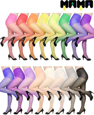 Women's Sheer Tights - 20D Control Top High Elastic Soft Footed Colors Fashion Pantyhose with Reinforced Toes. in Saudi Arabia