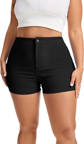 Chino Shorts for Women Elastic High Waist Summer Casual Shorts in Saudi Arabia