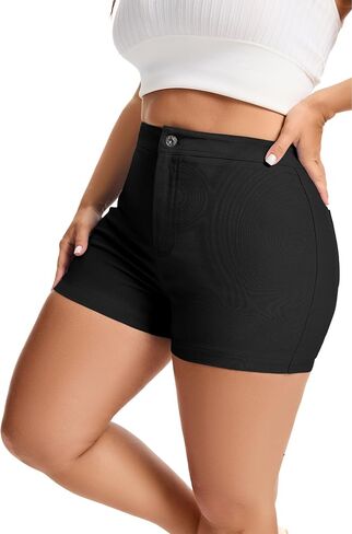 Chino Shorts for Women Elastic High Waist Summer Casual Shorts in Saudi Arabia