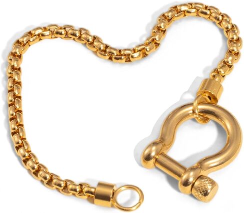 Chunky Charm Bracelet Stainless Steel Foxtail Wheat Chain Bracelet Heavy Screw Anchor Shackle Horseshoe Bracelets in Saudi Arabia