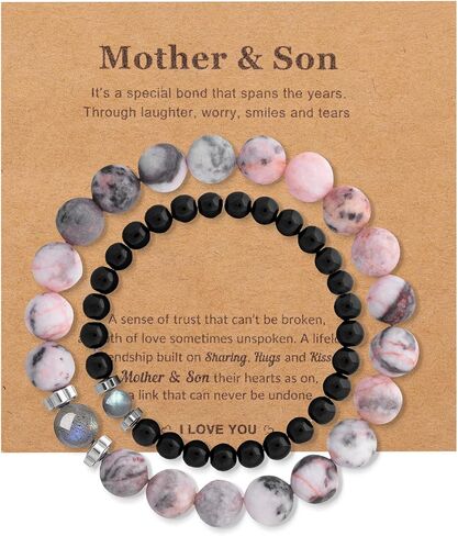 DUQGUHO Mommy and Me Bracelets Mothers Day Gifts for Mom from Daughter Son Matching Mother and Daughter Jewelry Mother Daughter Gift Back to School Bracelet 6/8 mm Mom Birthday Gifts in Saudi Arabia