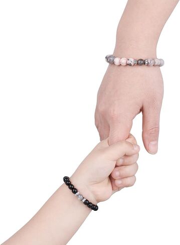 DUQGUHO Mommy and Me Bracelets Mothers Day Gifts for Mom from Daughter Son Matching Mother and Daughter Jewelry Mother Daughter Gift Back to School Bracelet 6/8 mm Mom Birthday Gifts in Saudi Arabia