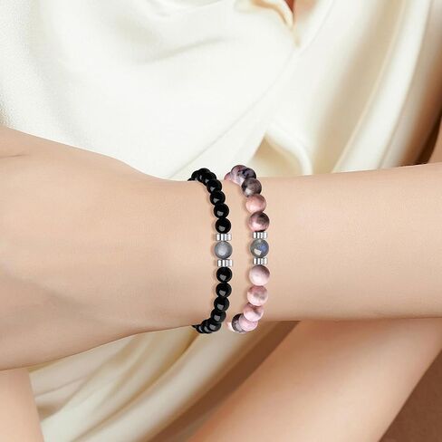DUQGUHO Mommy and Me Bracelets Mothers Day Gifts for Mom from Daughter Son Matching Mother and Daughter Jewelry Mother Daughter Gift Back to School Bracelet 6/8 mm Mom Birthday Gifts in Saudi Arabia