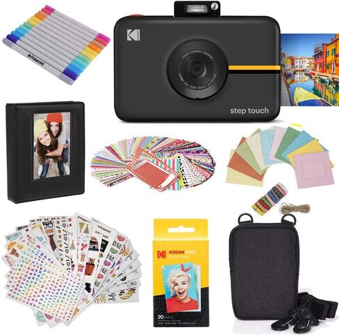 Kodak Step Touch | 13MP Digital Camera & Instant Printer with 3.5 LCD Touchscreen Display, 1080p HD Video - Editing Suite, Bluetooth & Zink Zero Ink Technology | White in Kuwait