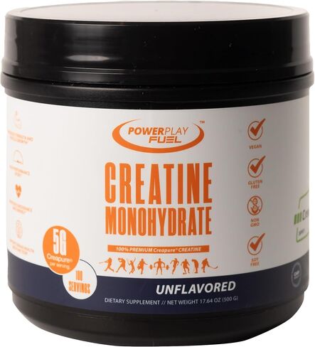 CREATINE Monohydrate Powder – Supports Energy, Brain & Muscle Health, and Recovery for Men & Women - Gluten & GMO Free, Soy Free, Sport Certified – Unflavored, 500 G, 100 Servings in Saudi Arabia