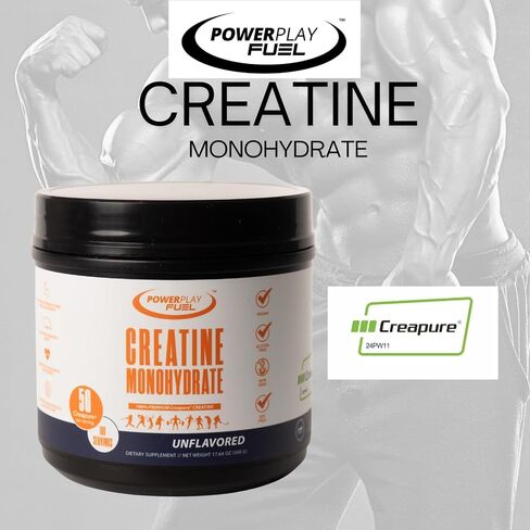 CREATINE Monohydrate Powder – Supports Energy, Brain & Muscle Health, and Recovery for Men & Women - Gluten & GMO Free, Soy Free, Sport Certified – Unflavored, 500 G, 100 Servings in Saudi Arabia
