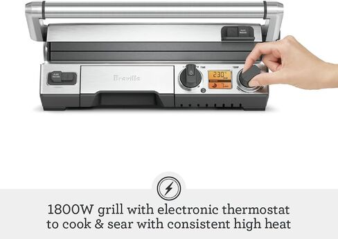 Breville BGR820XL Smart Grill, Electric Countertop Grill, Brushed Stainless Steel., 14" x 14" x 5 3/4" in Saudi Arabia