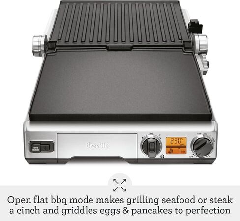 Breville BGR820XL Smart Grill, Electric Countertop Grill, Brushed Stainless Steel., 14" x 14" x 5 3/4" in Saudi Arabia