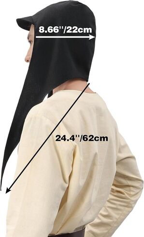 KUOIN Renaissance Coif Cap for Men, Medieval Brim Headscarf Bandana in Saudi Arabia