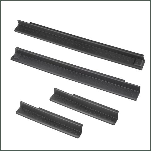 Front & Rear Door Sill Guards Compatible with 2007-2018 Jeep Wrangler JK JKU, All Terrain Threshold Entry Guard Kit, ABS, 4pcs, Black in Kuwait