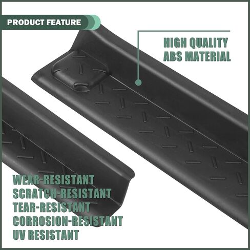 Front & Rear Door Sill Guards Compatible with 2007-2018 Jeep Wrangler JK JKU, All Terrain Threshold Entry Guard Kit, ABS, 4pcs, Black in Kuwait