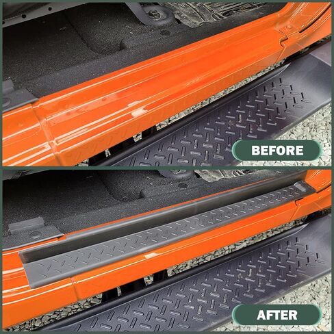 Front & Rear Door Sill Guards Compatible with 2007-2018 Jeep Wrangler JK JKU, All Terrain Threshold Entry Guard Kit, ABS, 4pcs, Black in Kuwait