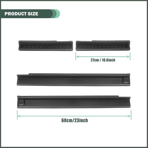 Front & Rear Door Sill Guards Compatible with 2007-2018 Jeep Wrangler JK JKU, All Terrain Threshold Entry Guard Kit, ABS, 4pcs, Black in Kuwait
