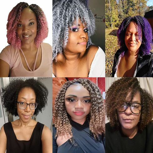 9 Bundles/Lot Haolocs Marlybob Crochet Braids Hair Short Passion Twist Synthetic Kinky Curly Braiding Hair Extensions (T1B/Gray, 12 Inch) in Saudi Arabia