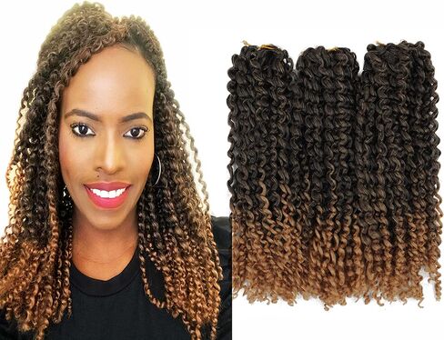 9 Bundles/Lot Haolocs Marlybob Crochet Braids Hair Short Passion Twist Synthetic Kinky Curly Braiding Hair Extensions (T1B/Gray, 12 Inch) in Saudi Arabia