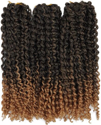 9 Bundles/Lot Haolocs Marlybob Crochet Braids Hair Short Passion Twist Synthetic Kinky Curly Braiding Hair Extensions (T1B/Gray, 12 Inch) in Saudi Arabia