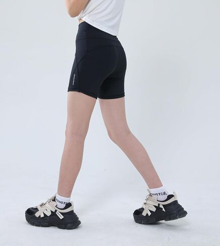 Dtone Girls Biker Shorts Shorts Kids High Pheched Yoga Shorts Shorts Gym Volleyball 5-14 سنوات in Kuwait