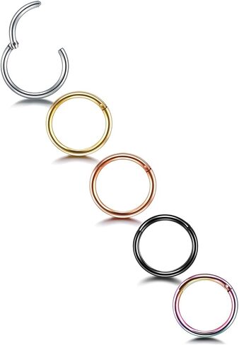 Xpircn 16G G23 التيتانيوم الأنف الدائري هوب أوبال تتدلى الحاجز خواتم الفرس الشفاه خواتم Daith Rook الحلزون الغضروف أقراط هوب ثقب للنساء الرجال in Saudi Arabia