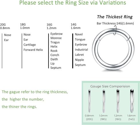Xpircn 16G G23 التيتانيوم الأنف الدائري هوب أوبال تتدلى الحاجز خواتم الفرس الشفاه خواتم Daith Rook الحلزون الغضروف أقراط هوب ثقب للنساء الرجال in Saudi Arabia