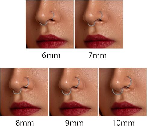 Xpircn 16G G23 التيتانيوم الأنف الدائري هوب أوبال تتدلى الحاجز خواتم الفرس الشفاه خواتم Daith Rook الحلزون الغضروف أقراط هوب ثقب للنساء الرجال in Saudi Arabia