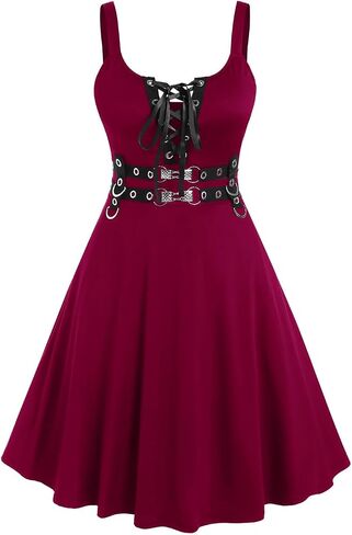 ROSE GAL Womens Plus Size Dresses Sleeveless Wrap Gothic Vintage 50S Spaghtti Strap Swing Maxi Dress in Saudi Arabia