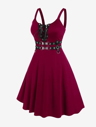 ROSE GAL Womens Plus Size Dresses Sleeveless Wrap Gothic Vintage 50S Spaghtti Strap Swing Maxi Dress in Saudi Arabia