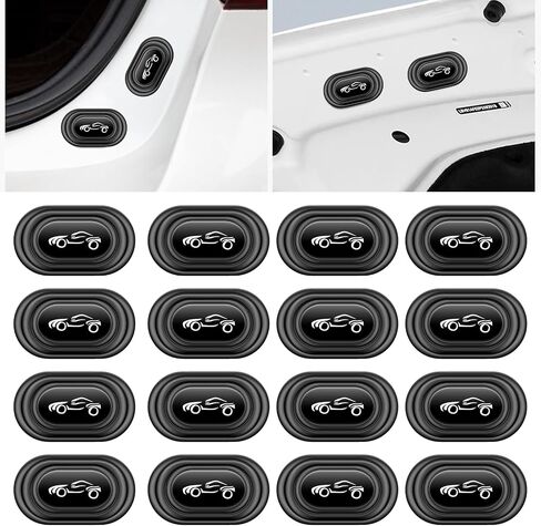 16 PCS Car Door Shock Absorber, Thickened Silicone Car Door Slam Stopper with Self Adhesive,Car Soundproof Door Protectors, Anti-Collision Car Side Door Protection Sticker for Cars (Car Pattern) in Saudi Arabia