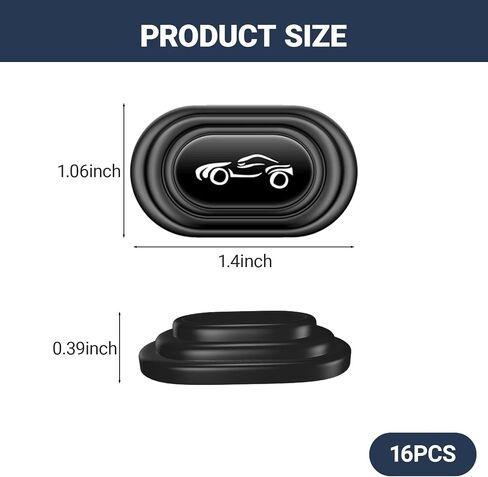 16 PCS Car Door Shock Absorber, Thickened Silicone Car Door Slam Stopper with Self Adhesive,Car Soundproof Door Protectors, Anti-Collision Car Side Door Protection Sticker for Cars (Car Pattern) in Saudi Arabia