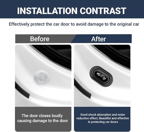 16 PCS Car Door Shock Absorber, Thickened Silicone Car Door Slam Stopper with Self Adhesive,Car Soundproof Door Protectors, Anti-Collision Car Side Door Protection Sticker for Cars (Car Pattern) in Saudi Arabia