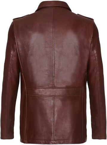 The Classo Hescotic Brown and Black Men Blazar Designer Leather Coat in Saudi Arabia