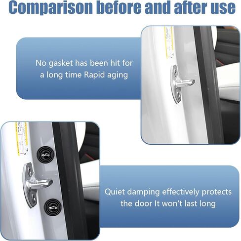 Pack-30 Car Door Shock Absorption Gasket, 1.1" x 0.4" Sports Car Decoration Buffer Sound Insulation Silicone Pad, Multi-Function Waterproof Self-Adhesive Sticker, Universal for Cars (Black) in Saudi Arabia